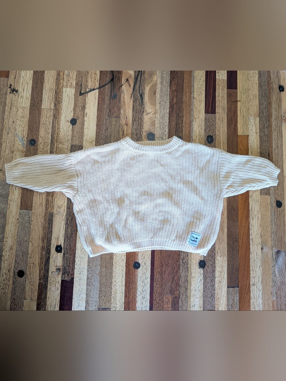 Cream Knit Cotton Baby Sweater - Neutral Layering Sweater